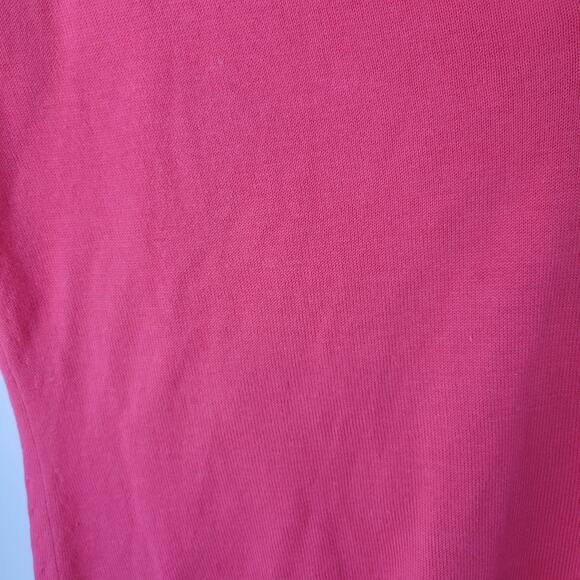 J.Crew Women’s Medium Sweater Coral Pink V-Neck Pullover 100% Cotton Long Sleeve - Picture 6 of 7